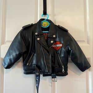Black Harley Davidson Baby Biker Jacket in Size 3T